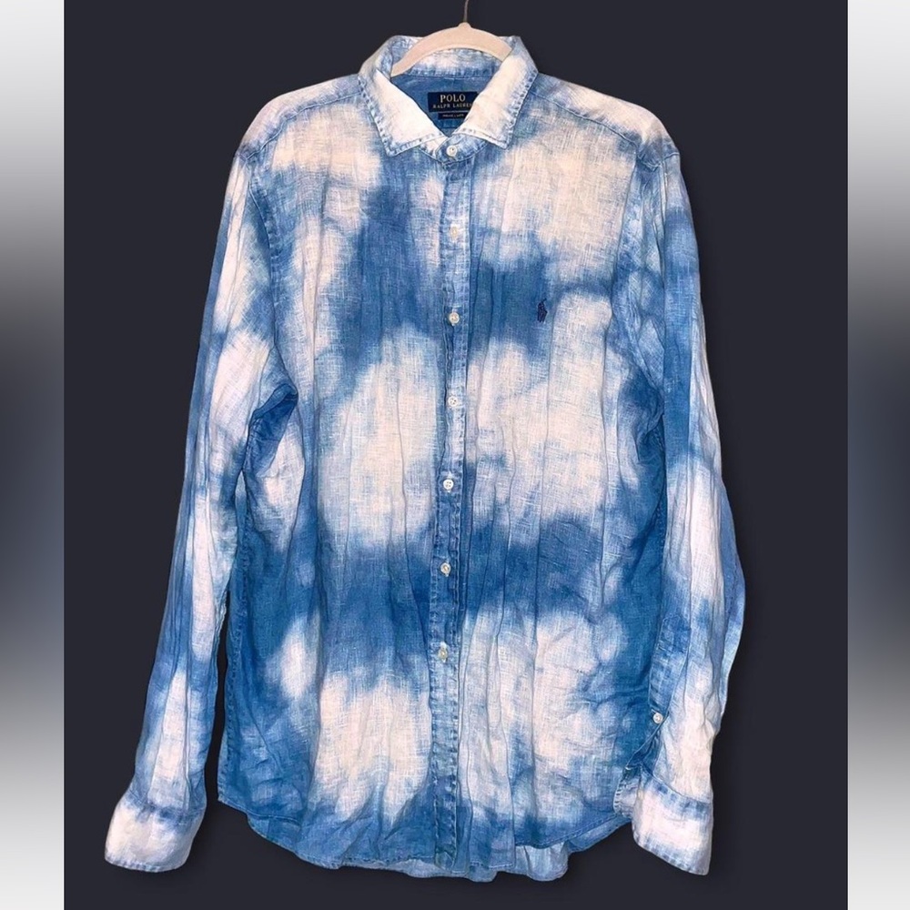 Ralph Lauren Indigo Linen Polo Shirt